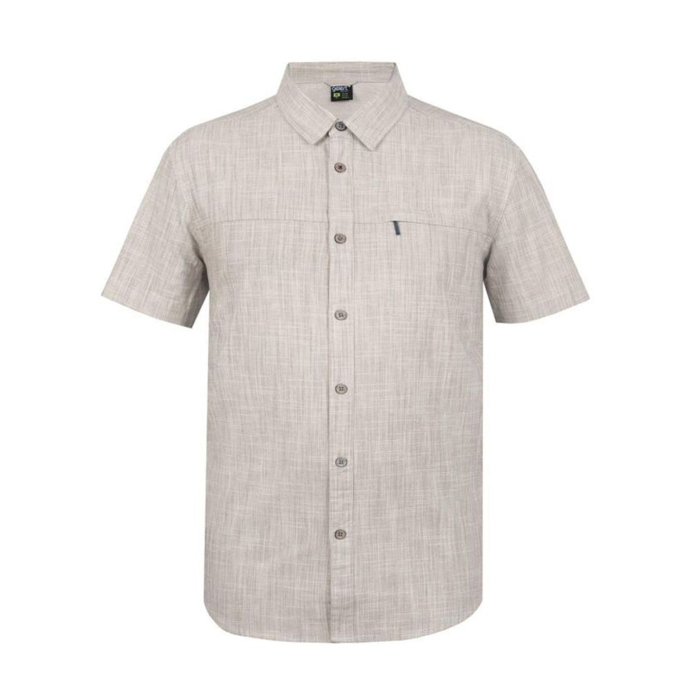 Gelert Mens Textured Zip Pocket Short-Sleeved Shirt / White